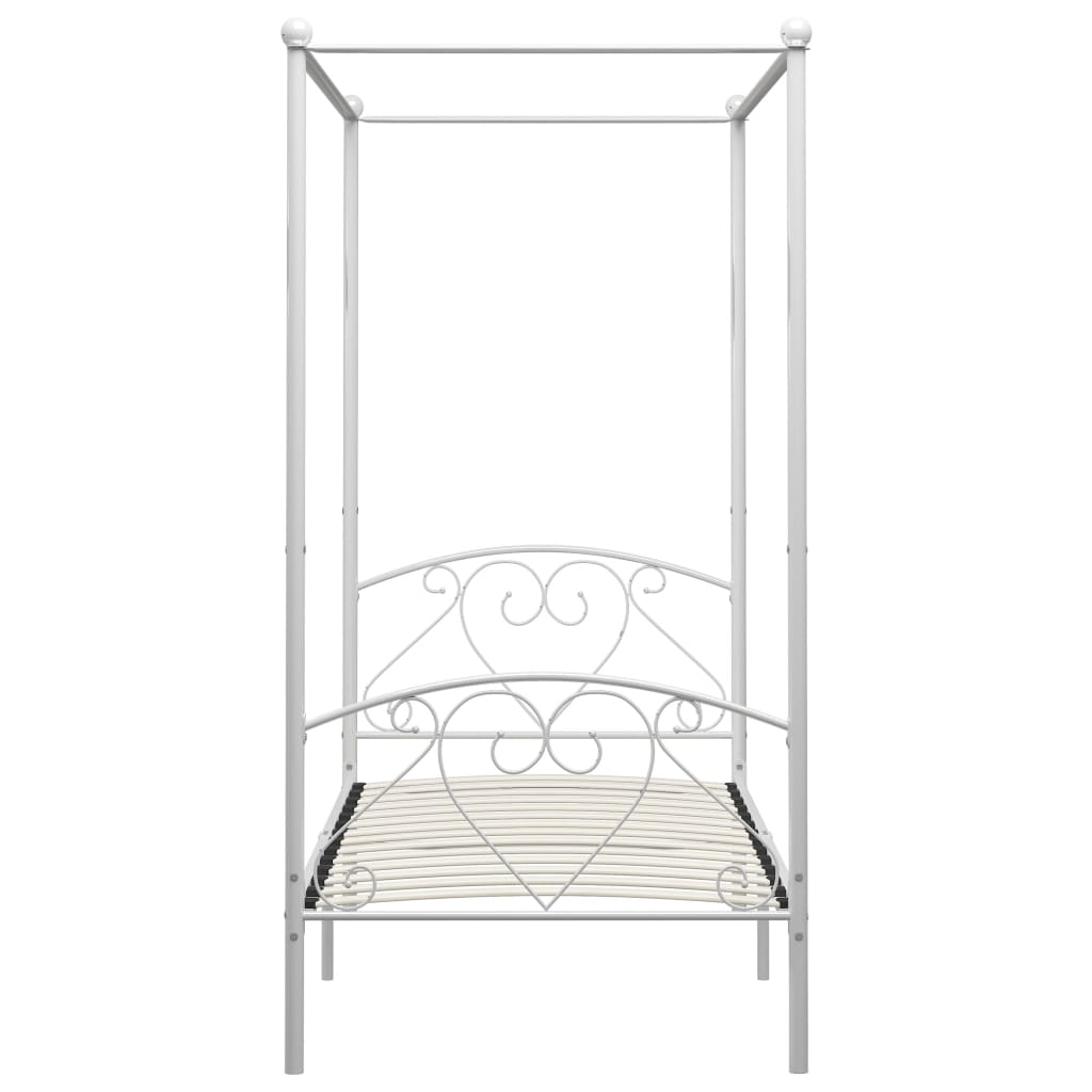 Letto a Baldacchino Bianco in Metallo 100x200 cm  cod mxl 64922