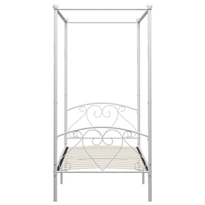 Letto a Baldacchino Bianco in Metallo 100x200 cm  cod mxl 64922