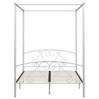 Letto a Baldacchino Bianco in Metallo 140x200 cm  cod mxl 49665