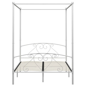 Letto a Baldacchino Bianco in Metallo 140x200 cm  cod mxl 49665