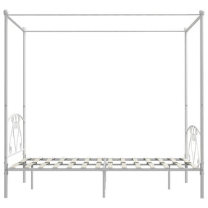 Letto a Baldacchino Bianco in Metallo 140x200 cm  cod mxl 49665