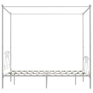 Letto a Baldacchino Bianco in Metallo 160x200 cm 284430