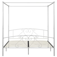 Letto a Baldacchino Bianco in Metallo 180x200 cm  cod mxl 64331