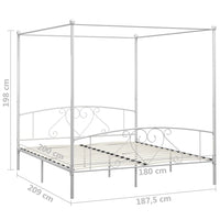 Letto a Baldacchino Bianco in Metallo 180x200 cm  cod mxl 64331