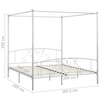 Letto a Baldacchino Bianco in Metallo 200x200 cm  cod mxl 65220