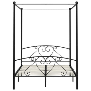 Letto a Baldacchino Nero in Metallo 140x200 cm  cod mxl 47169