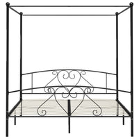 Letto a Baldacchino Nero in Metallo 200x200 cm  cod mxl 64734