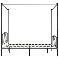 Letto a Baldacchino Nero in Metallo 200x200 cm 284439