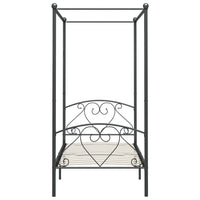 Letto a Baldacchino Grigio in Metallo 90x200 cm  cod mxl 61232