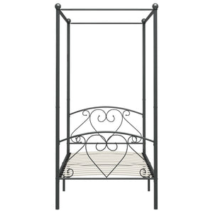 Letto a Baldacchino Grigio in Metallo 100x200 cm  cod mxl 58946