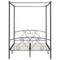 Letto a Baldacchino Grigio in Metallo 140x200 cm  cod mxl 61721