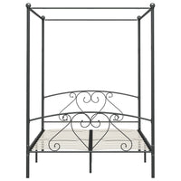 Letto a Baldacchino Grigio in Metallo 160x200 cm  cod mxl 61926