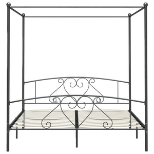 Letto a Baldacchino Grigio in Metallo 200x200 cm  cod mxl 56662