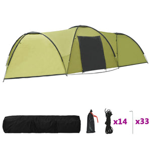 Tenda Igloo da Campeggio 650x240x190 cm per 8 Persone Verde 92231