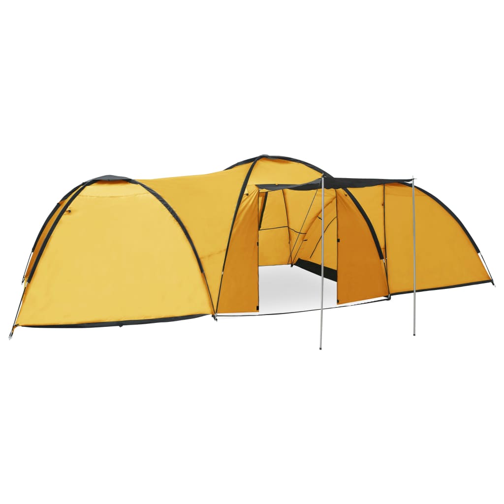 Tenda Igloo da Campeggio 650x240x190 cm per 8 Persone Gialla cod mxl 61378