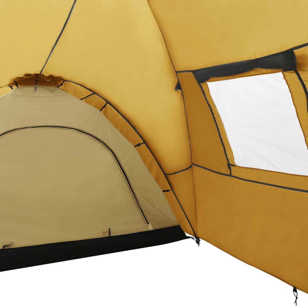 Tenda Igloo da Campeggio 650x240x190 cm per 8 Persone Gialla cod mxl 61378