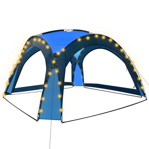 Tenda per Feste con LED e 4 Pareti 3,6x3,6x2,3 m Blu cod mxl 66160