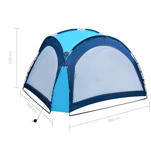 Tenda per Feste con LED e 4 Pareti 3,6x3,6x2,3 m Blu cod mxl 66160