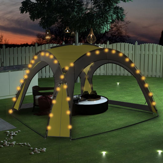 Tenda per Feste con LED e 4 Pareti 3,6x3,6x2,3 m Verde cod mxl 66136