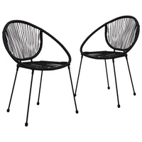 Sedie da Giardino 2 pz in Rattan PVC Nero 48566