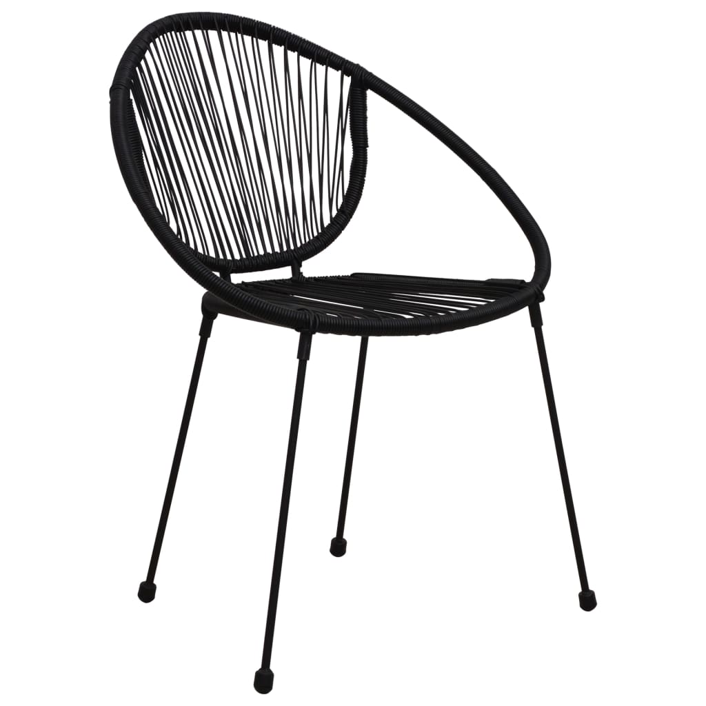 Sedie da Giardino 2 pz in Rattan PVC Nero 48566