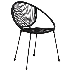 Sedie da Giardino 2 pz in Rattan PVC Nero 48566