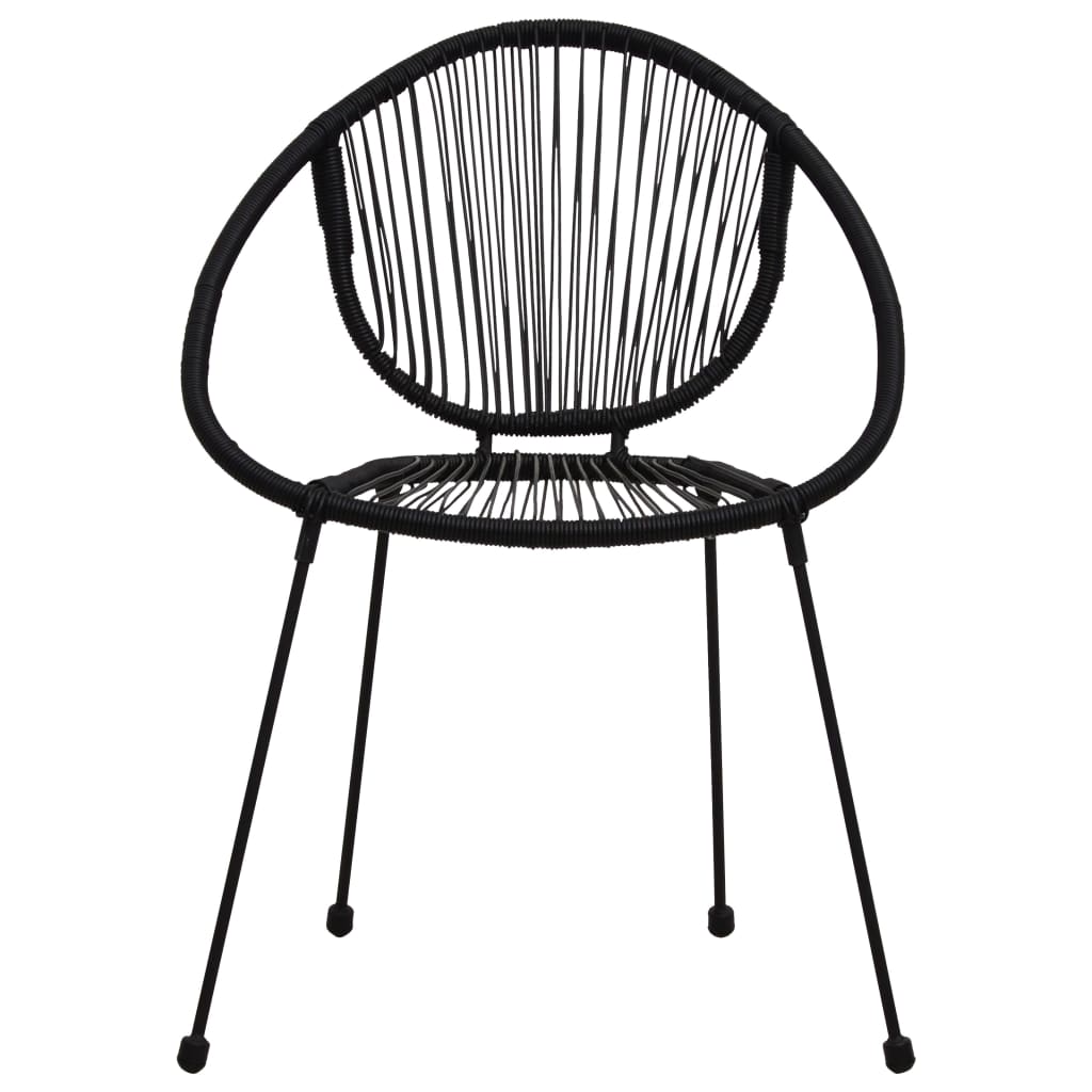 Sedie da Giardino 2 pz in Rattan PVC Nero 48566