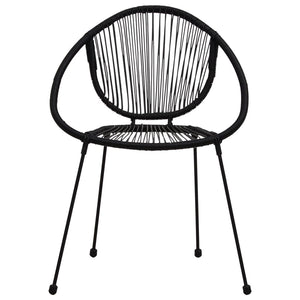 Sedie da Giardino 2 pz in Rattan PVC Nero 48566