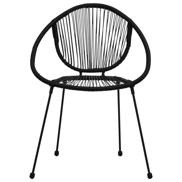 Sedie da Giardino 2 pz in Rattan PVC Nero 48566