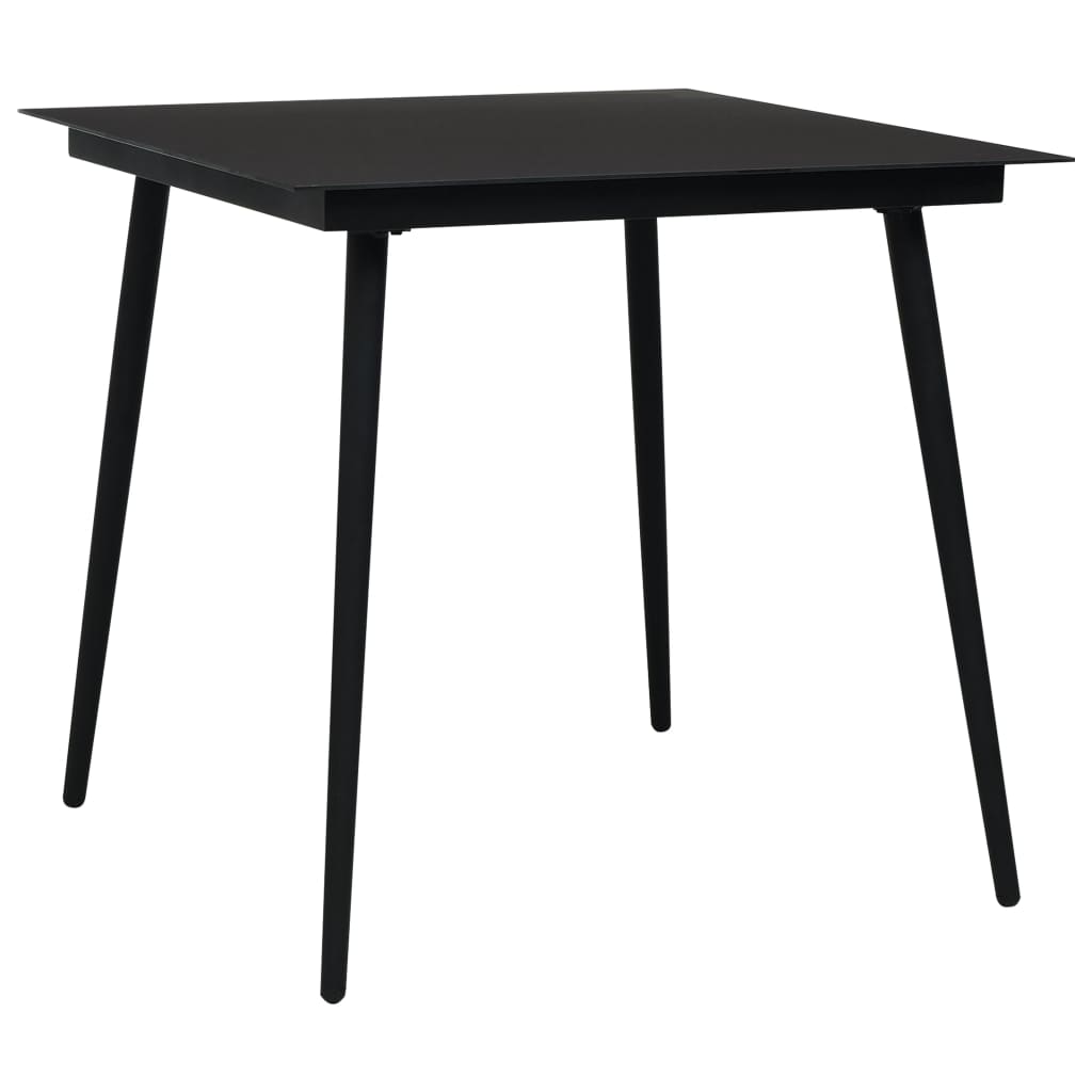 Set da Pranzo da Esterni 5 pz in Corda di Cotone e Acciaio Nero 48569