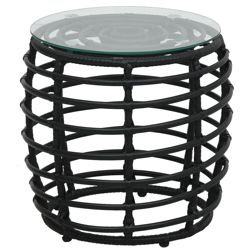 Set da Bistrot 3 pz in Polyrattan Nero 48579