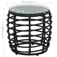 Set da Bistrot 3 pz in Polyrattan Nero