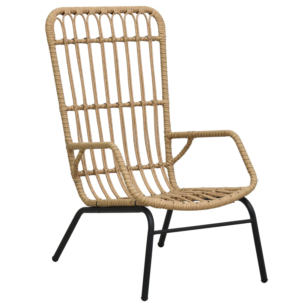 Sedia da Giardino in Polyrattan Marrone Chiaro 48580