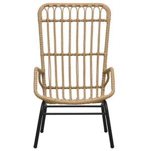 Sedia da Giardino in Polyrattan Marrone Chiaro 48580