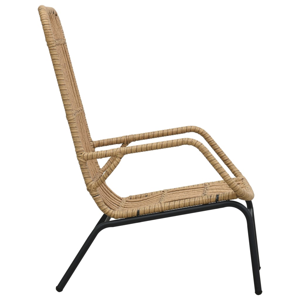 Sedia da Giardino in Polyrattan Marrone Chiaro 48580