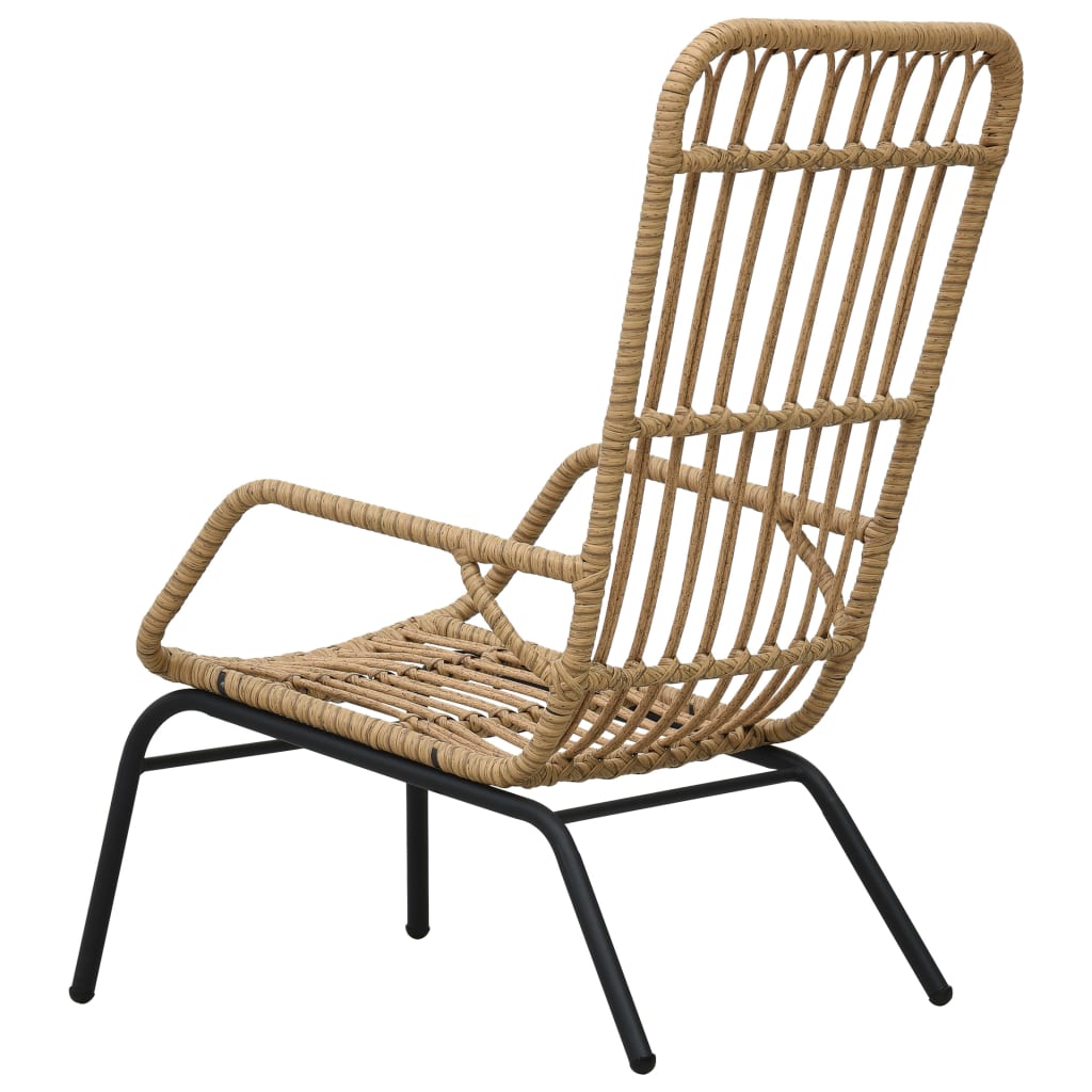 Sedia da Giardino in Polyrattan Marrone Chiaro