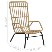 Sedia da Giardino in Polyrattan Marrone Chiaro