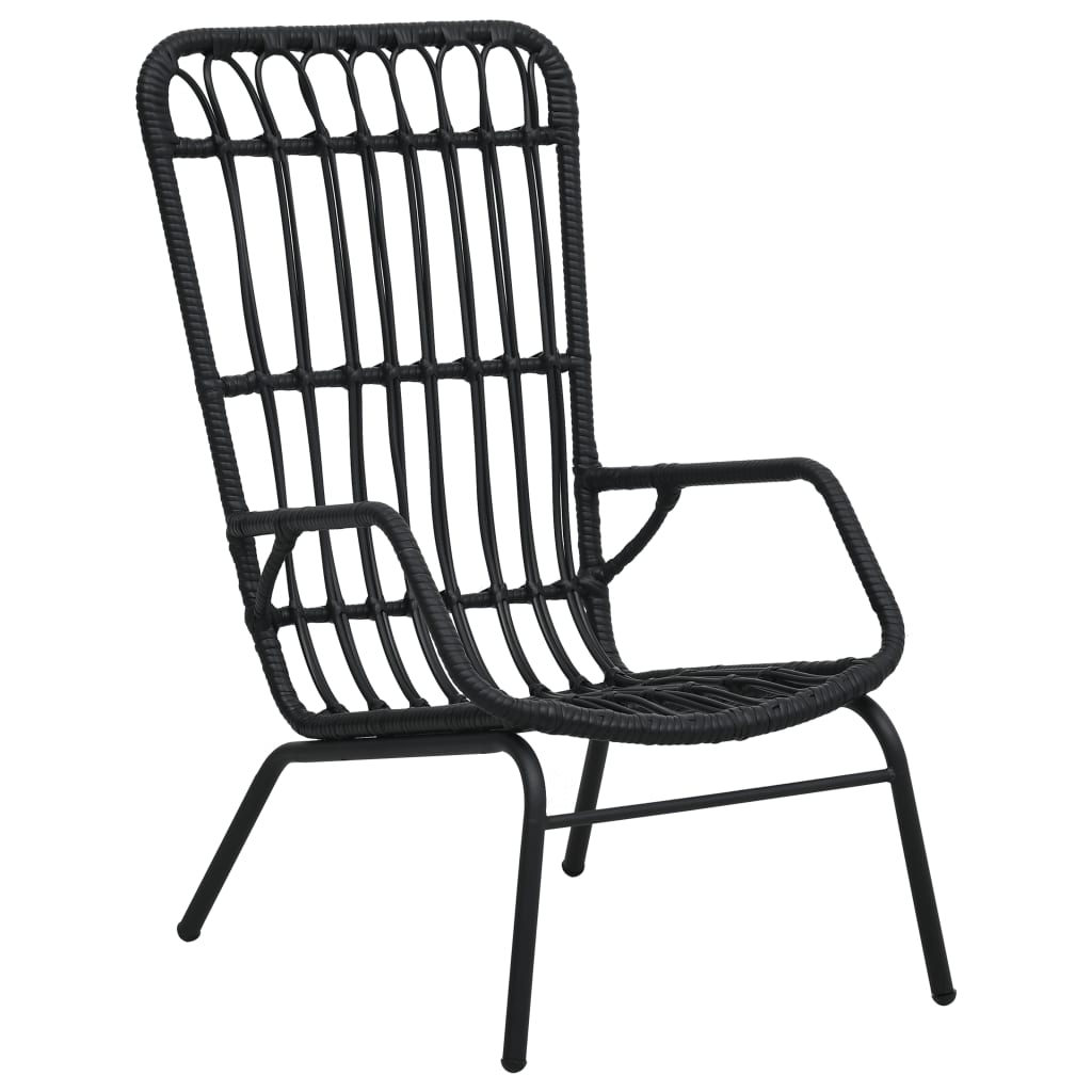 Sedia da Giardino in Polyrattan Nera 48581