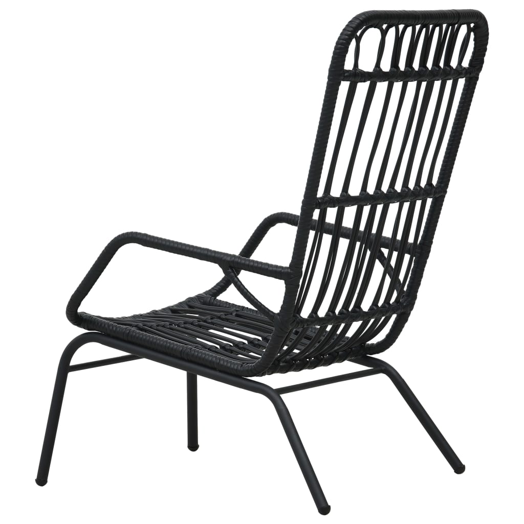 Sedia da Giardino in Polyrattan Nera 48581