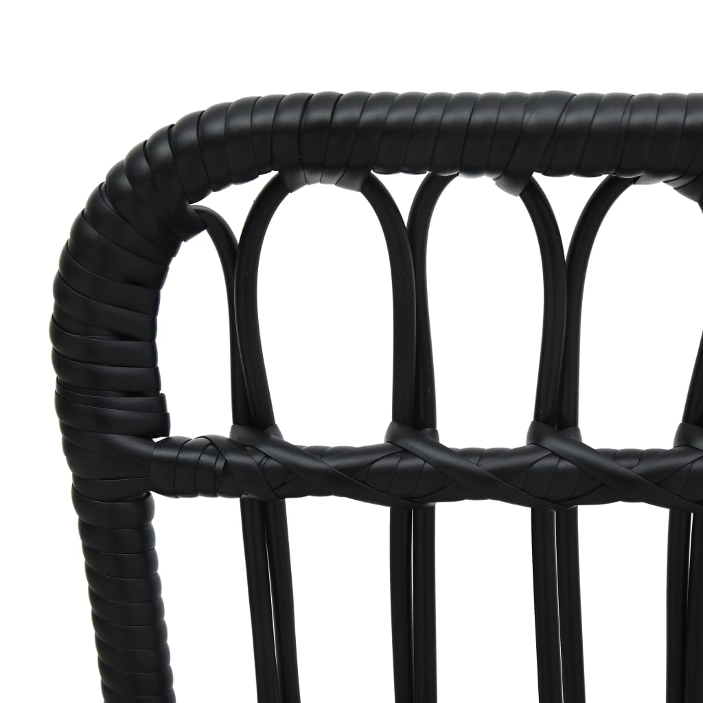 Sedia da Giardino in Polyrattan Nera 48581