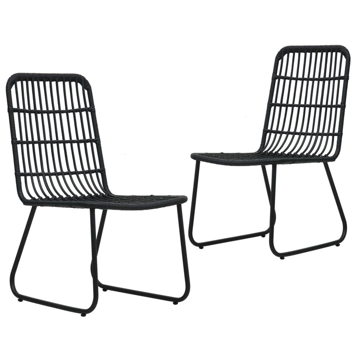 Sedie da Giardino 2 pz in Polyrattan Nere 48584