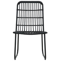 Sedie da Giardino 2 pz in Polyrattan Nere 48584