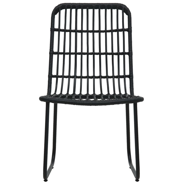 Sedie da Giardino 2 pz in Polyrattan Nere 48584