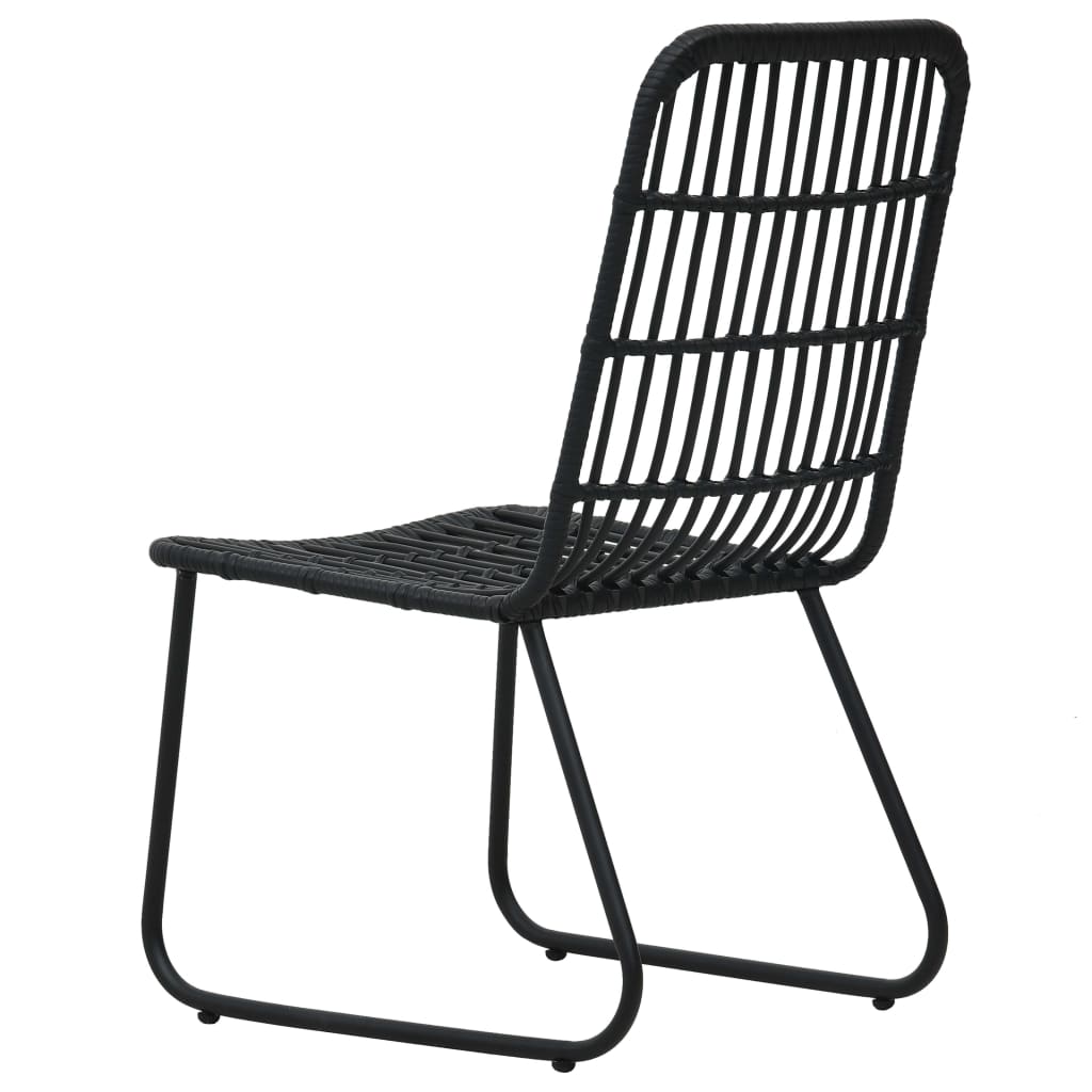 Sedie da Giardino 2 pz in Polyrattan Nere 48584