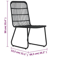 Sedie da Giardino 2 pz in Polyrattan Nere 48584