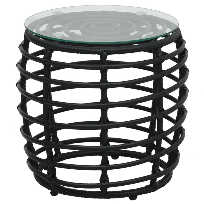 Set da Bistrot 3 pz in Polyrattan Nero 48585