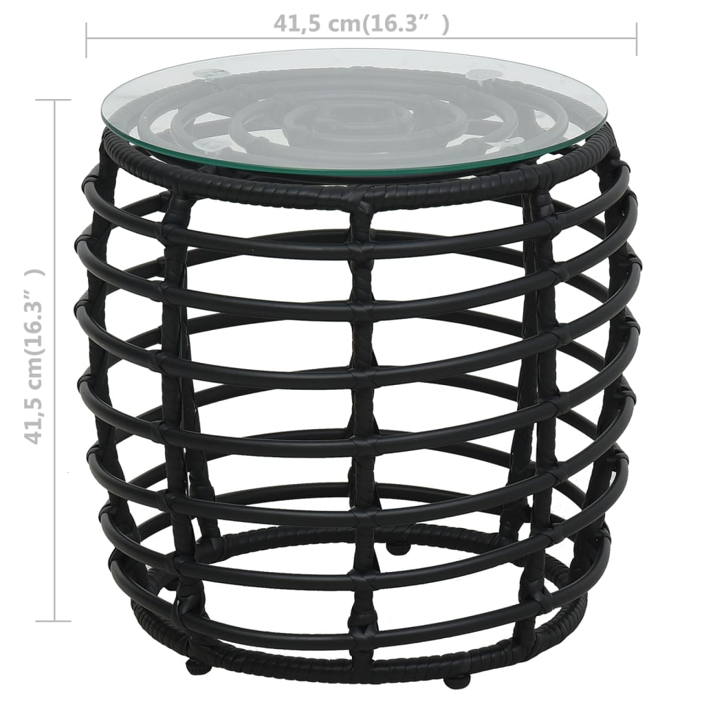 Set da Bistrot 3 pz in Polyrattan Nero cod mxl 35261