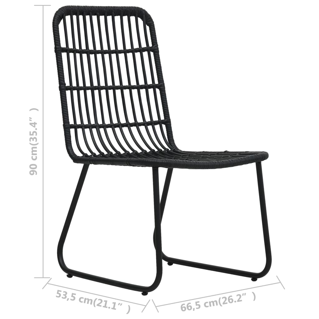 Set da Bistrot 3 pz in Polyrattan Nero cod mxl 35261