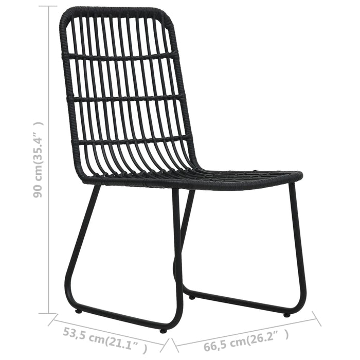 Set da Bistrot 3 pz in Polyrattan Nero 48585