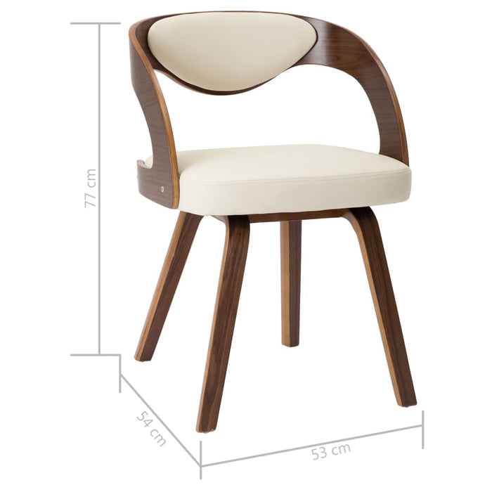 Sedie da Pranzo 4 pz Crema in Legno Piegato e Similpelle 278840